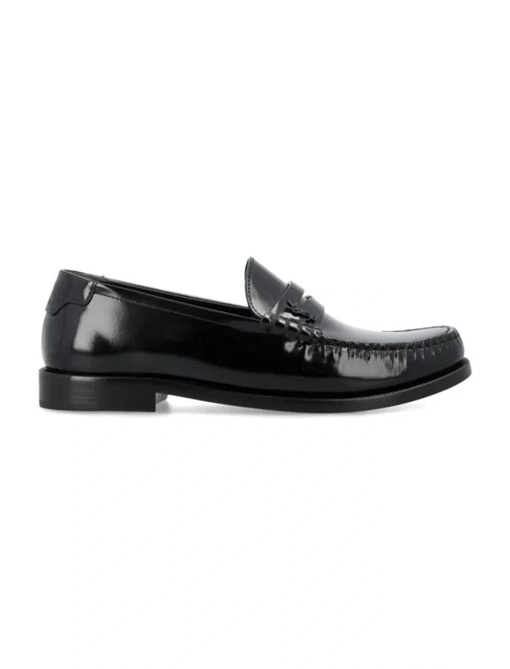 SAINT LAURENT Le Loafer Monogram Penny Loafer In Black product image