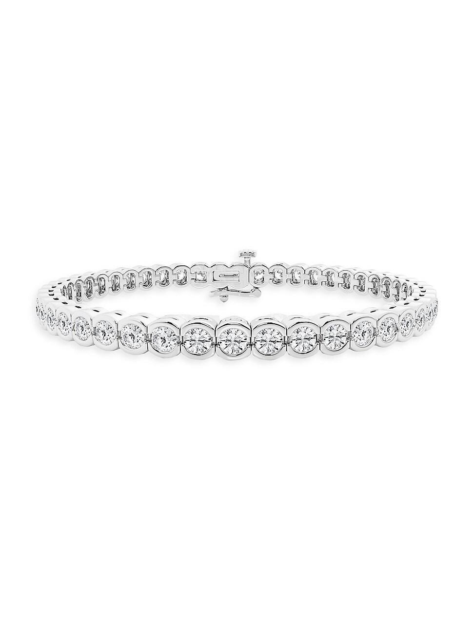 Womens 14K White Gold & Round Lab-Grown Diamond Bezel Tennis Bracelet/1.00-10.00 TCW Product Image