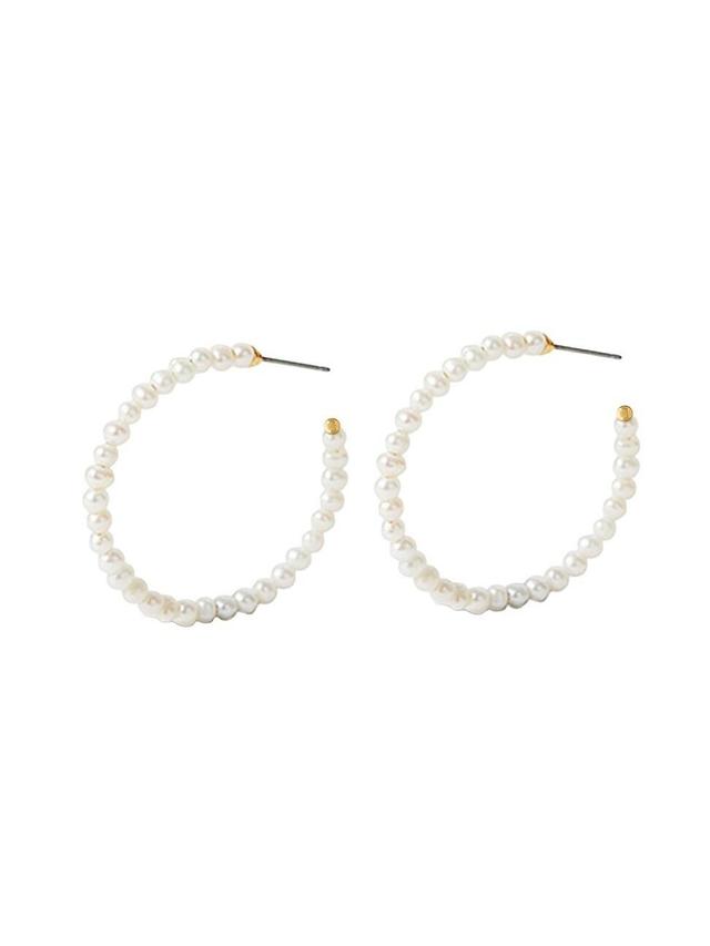 Lele Sadoughi Medium Pearl Hoop Earrings at Nordstrom Product Image