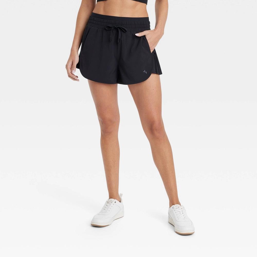 Womens High-Rise Pleated Side Shorts 2.5 - JoyLab Black XXL Product Image