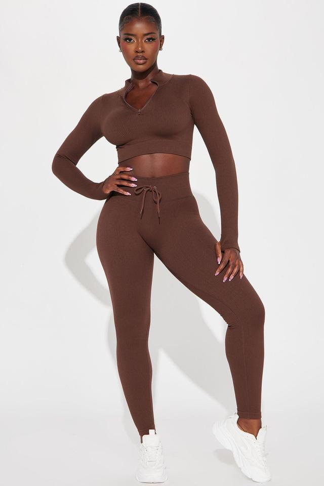 Mountain Trails Effortless Seamless Active Legging - Chocolate Product Image