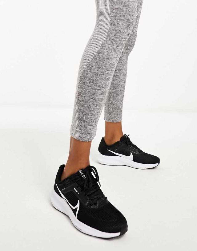 Nike Running Pegasus 40 sneakers in black and white  Product Image