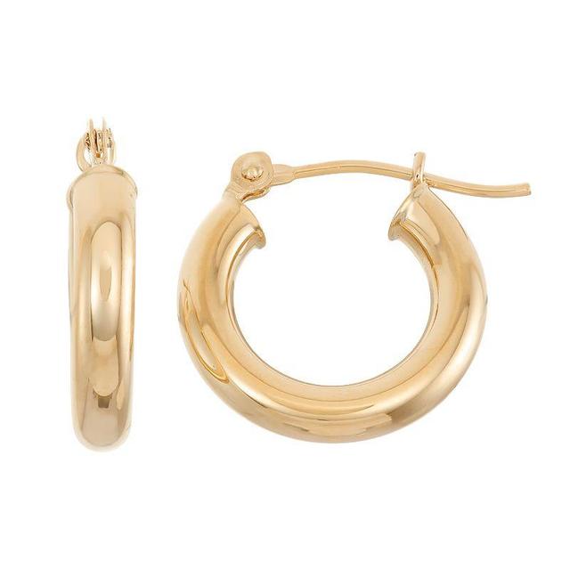 Jordan Blue 14k Gold Tube Hoop Earrings - 15 mm, Womens, Yellow Product Image