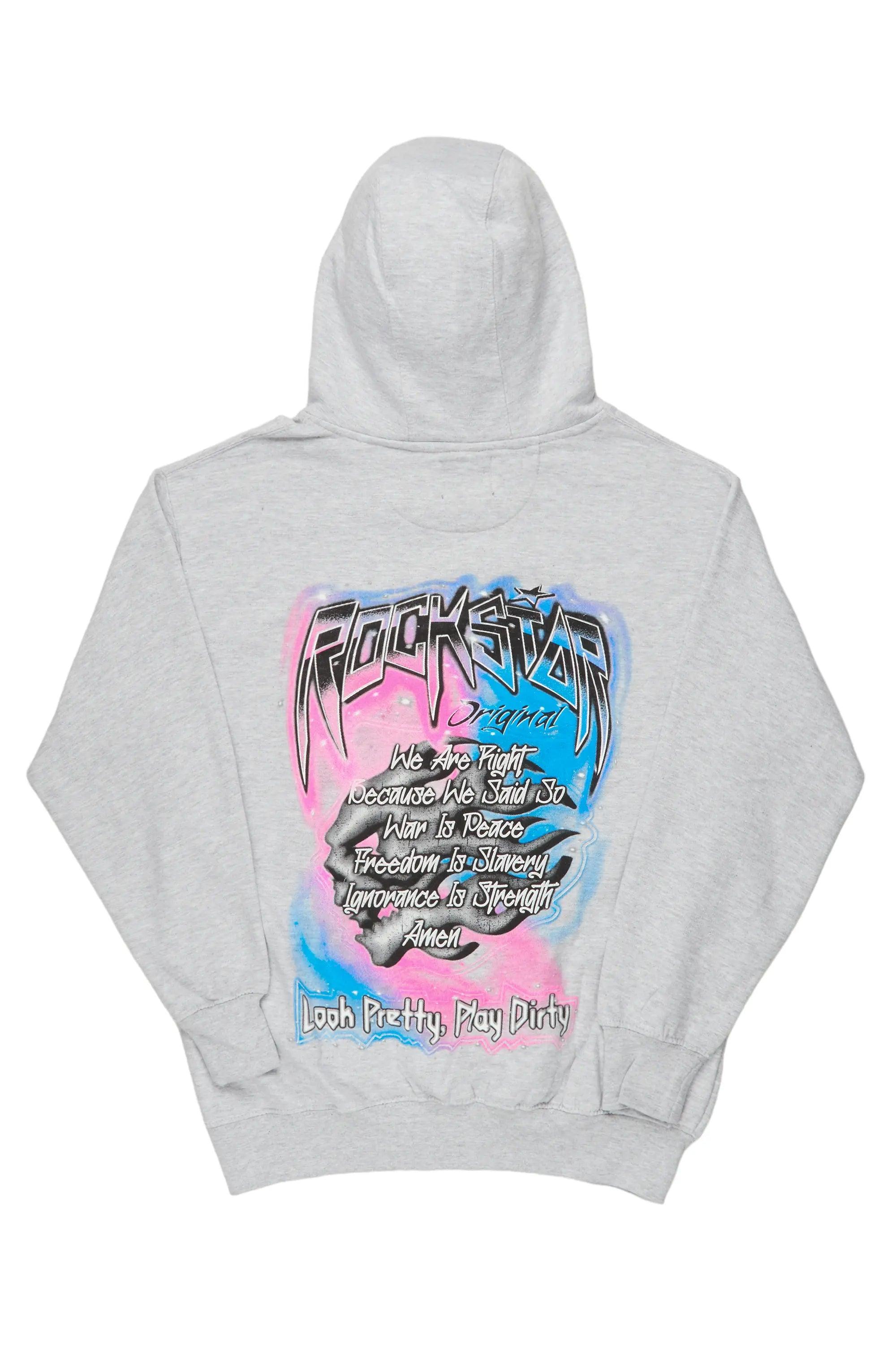 Fionn Heather Grey Graphic Hoodie Male Product Image