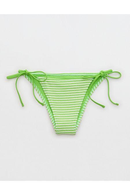 Aerie Crinkle Stripe Cheekiest Tie Bikini Bottom Women's Product Image