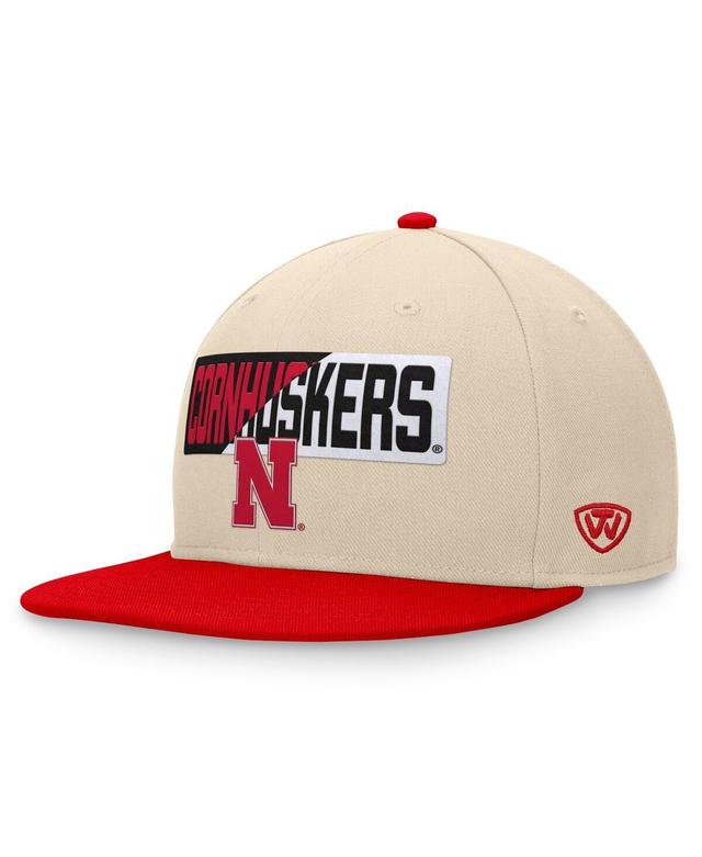 Mens Top of the World Khaki Nebraska Huskers Goalaso Snapback Hat Product Image