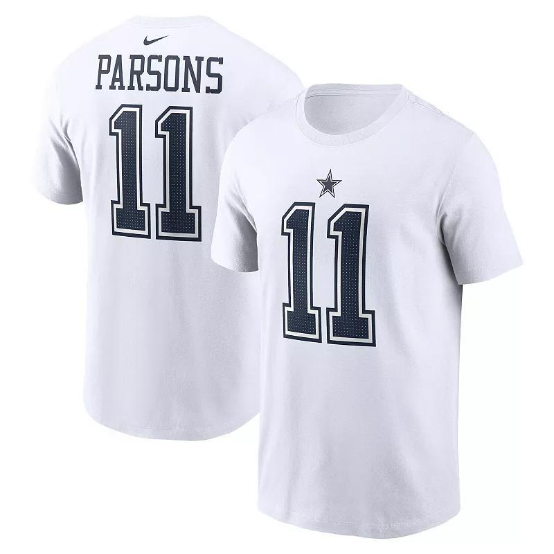 Mens Nike Micah Parsons White Dallas Cowboys Player Name and Number T-shirt Product Image