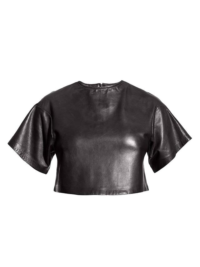 Womens Beck Upcycled Leather Tee Product Image