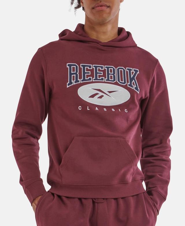 Reebok Mens Archive Essentials Regular-Fit Embroidered Logo Fleece Hoodie Product Image