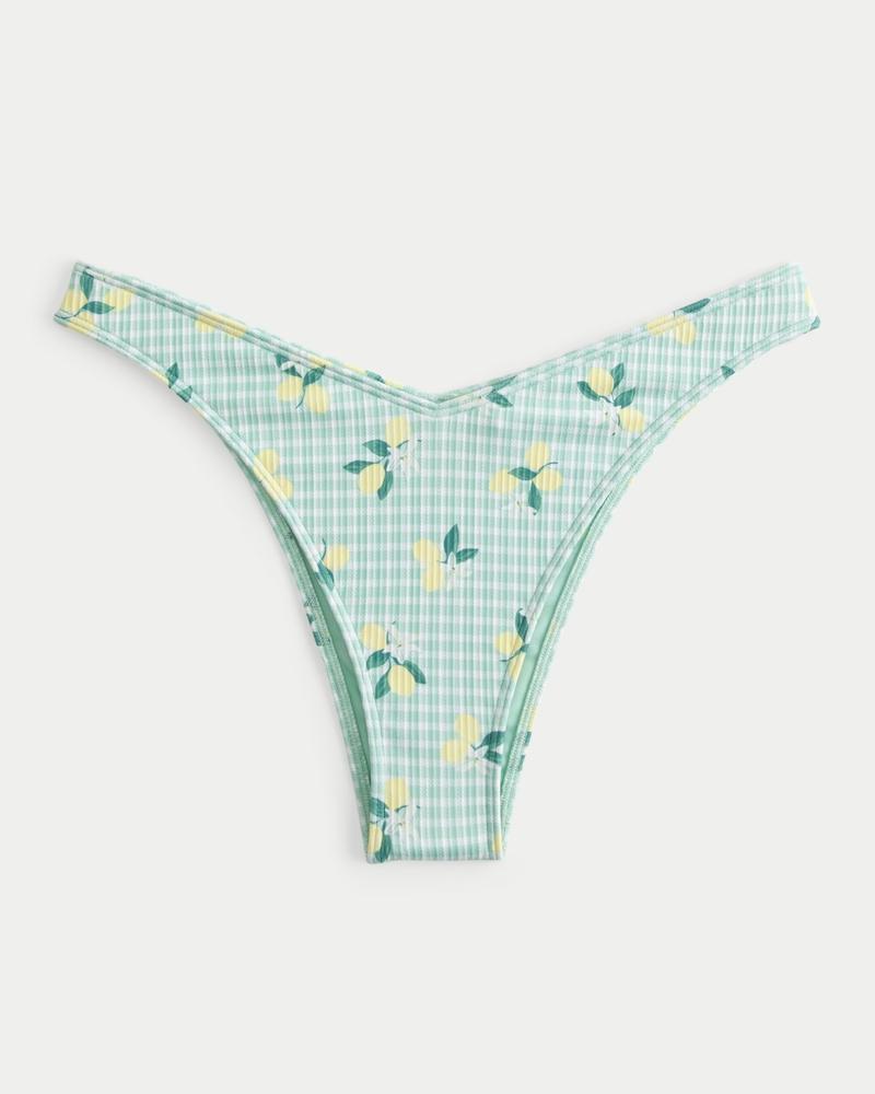 Ribbed High-Leg V-Waist Cheekiest Bikini Bottom Product Image