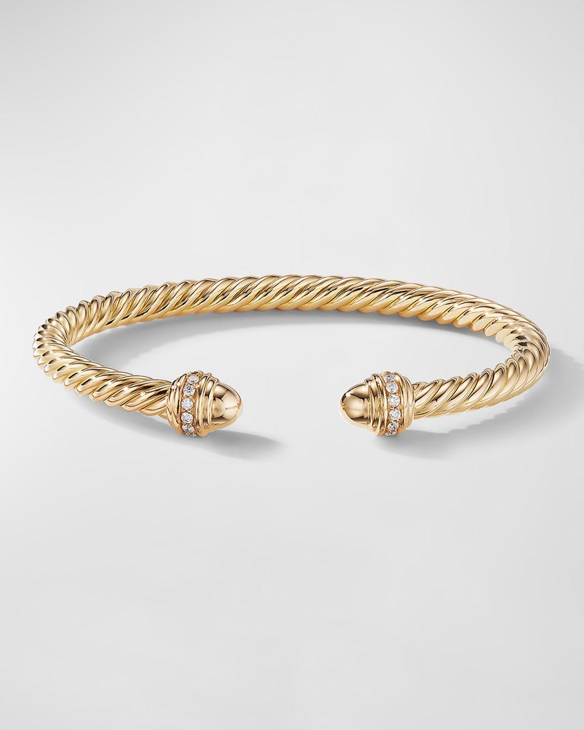 Womens Cable Classics Color Bracelet in 18K Yellow Gold with Pav Diamonds Product Image