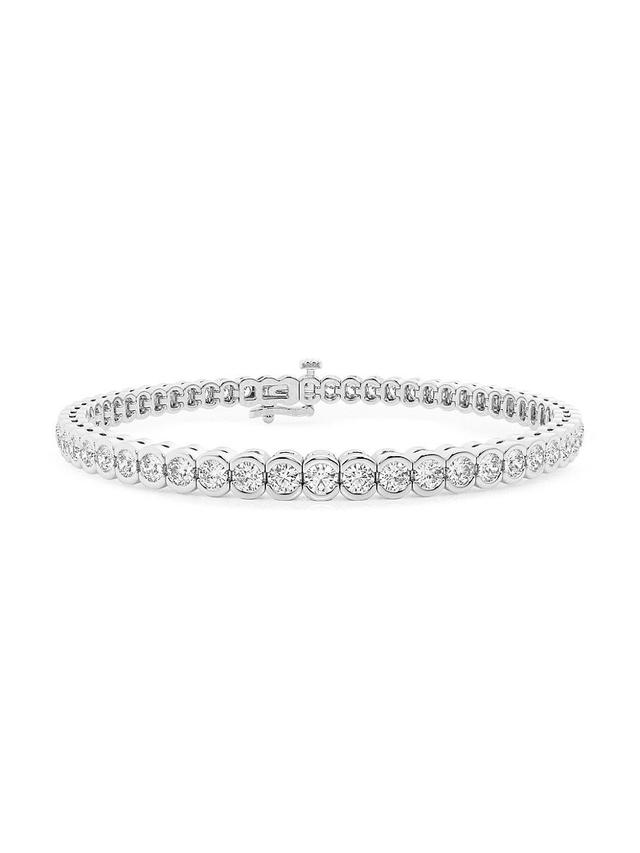 Womens 14K White Gold & Round Lab-Grown Diamond Bezel Tennis Bracelet/1.00-10.00 TCW Product Image