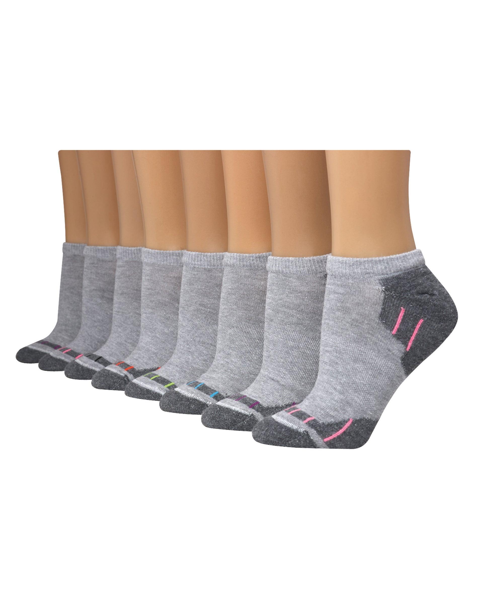 Hanes Comfort Fit Womens No-Show Socks, 6-Pairs Assorted Grey 5-9 Product Image