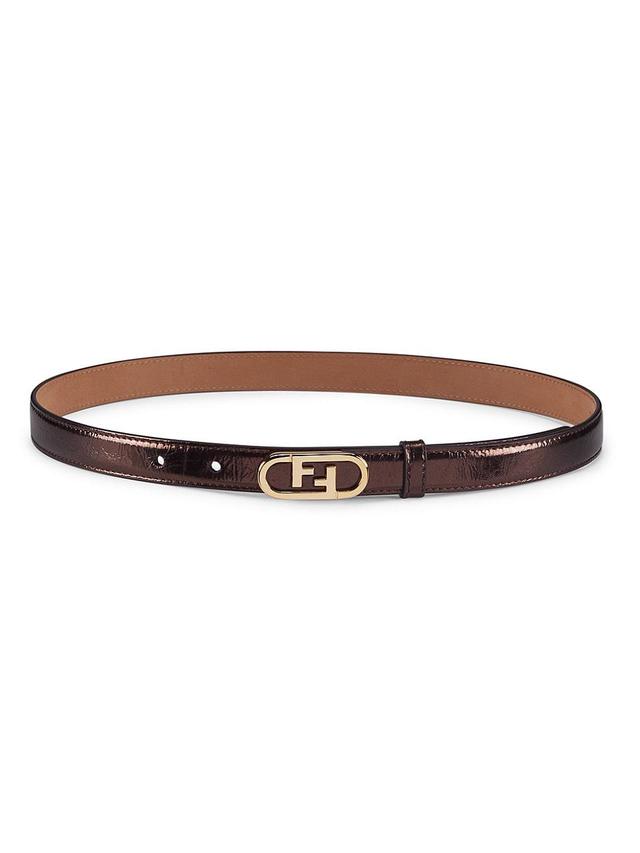 Womens FF Oval Buckle Leather Belt Product Image