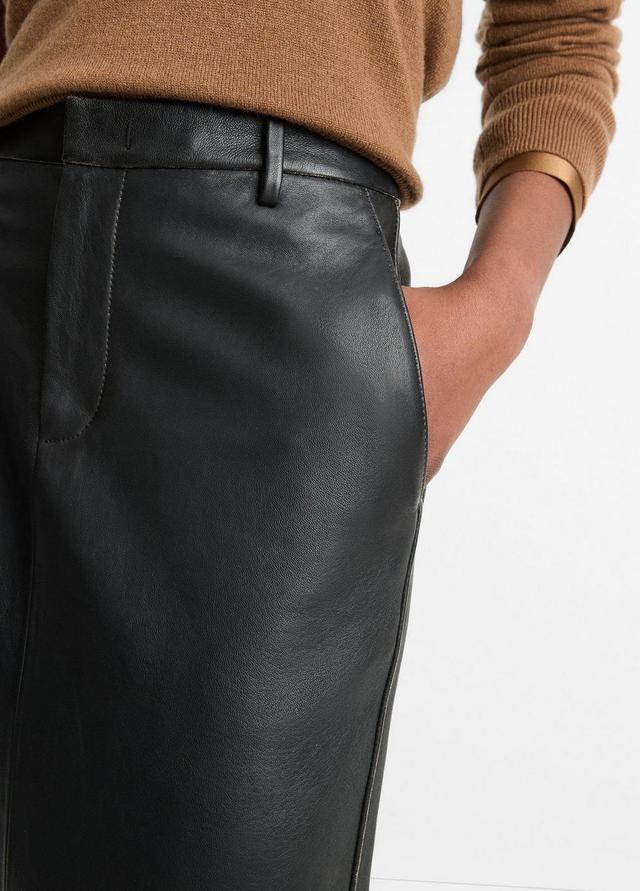 Leather Mid-Rise Pencil Skirt Product Image