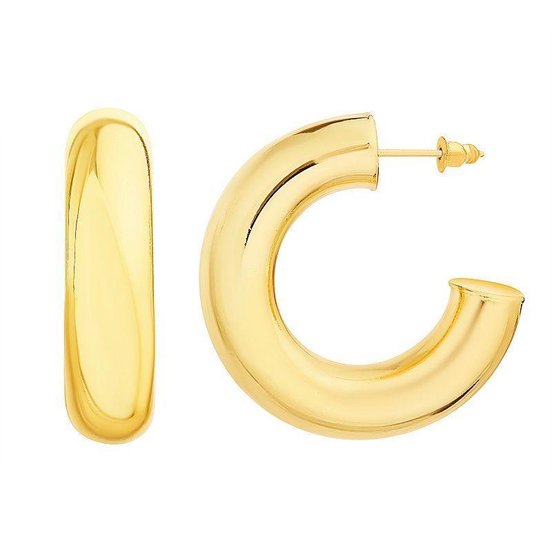 Paige Harper 30.5 mm 14k Gold Over Recycled Brass Hoop Earrings, Womens Product Image