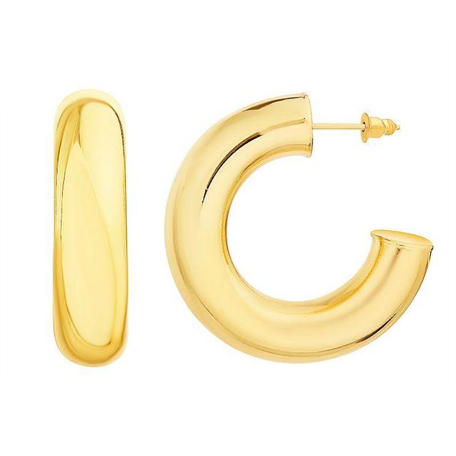 Paige Harper 30.5 mm 14k Gold Over Recycled Brass Hoop Earrings, Womens, Gold Tone Product Image