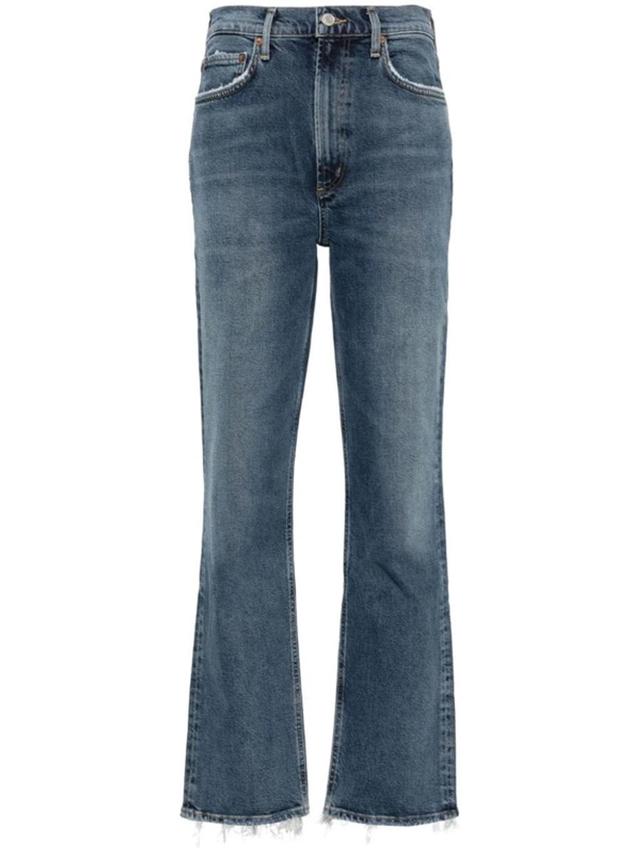 High Rise Stovepipe Jeans In Blue Product Image