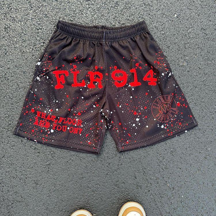 Vintage Street Flr914 Graphic Print Mesh Shorts Product Image