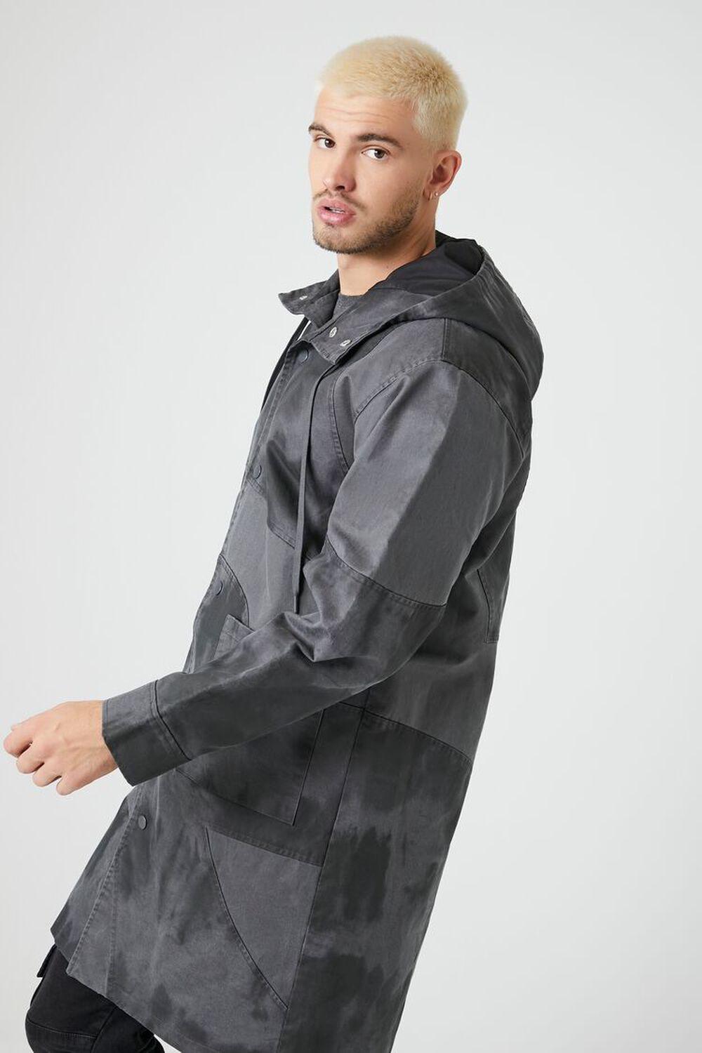 Hooded Tie-Dye Trench Coat | Forever 21 Product Image