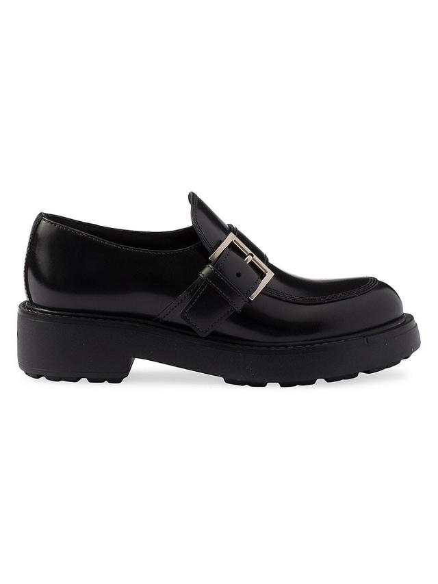 Womens Brushed Leather Loafers Product Image