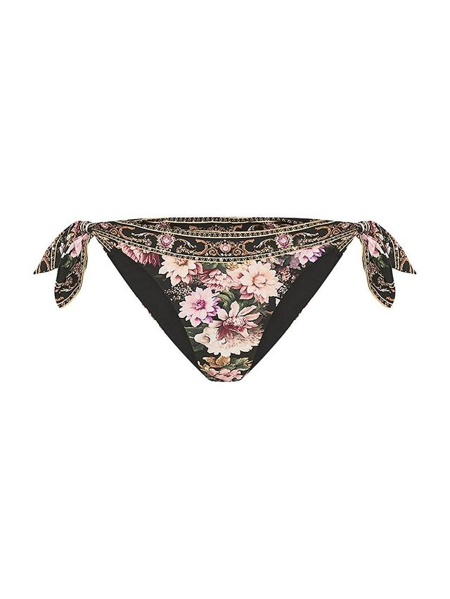 Womens Floral Side-Tie Bikini Bottom Product Image