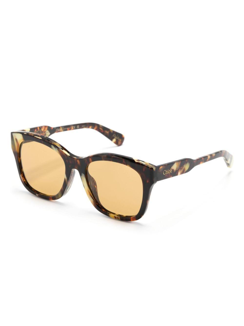 Tortoiseshell-effect Cat Eye-frame Sunglasses In Brown Product Image