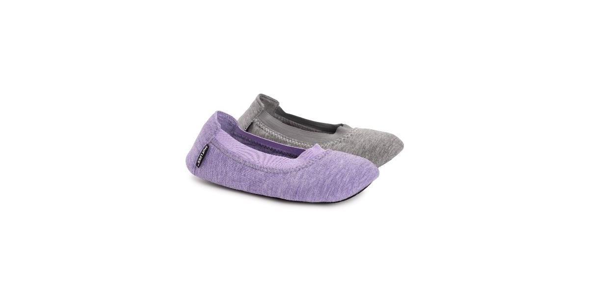 Womens MUK LUKS 2-Pair Travel Ballerina Slipper Socks Set Product Image