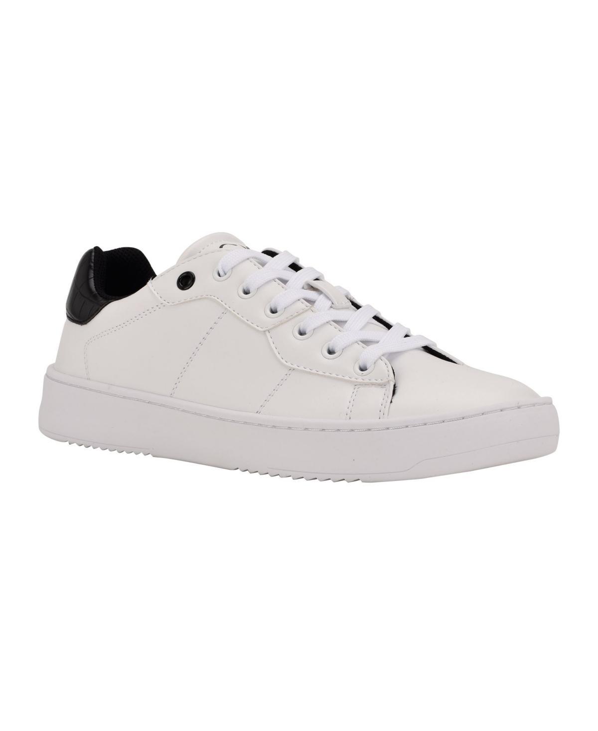 Calvin Klein Mens Lucio Lace Up Sneakers - White Product Image