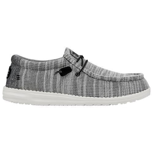 HEYDUDE Mens HEYDUDE Wally Stretch - Mens Running Shoes Grey/White/White Product Image