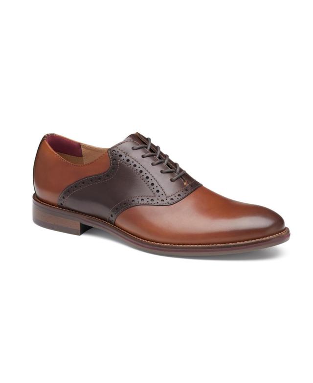 Johnston & Murphy Conard 2.0 Saddle (Tan/Mahogany Full Grain) Men's Lace Up Wing Tip Shoes Product Image