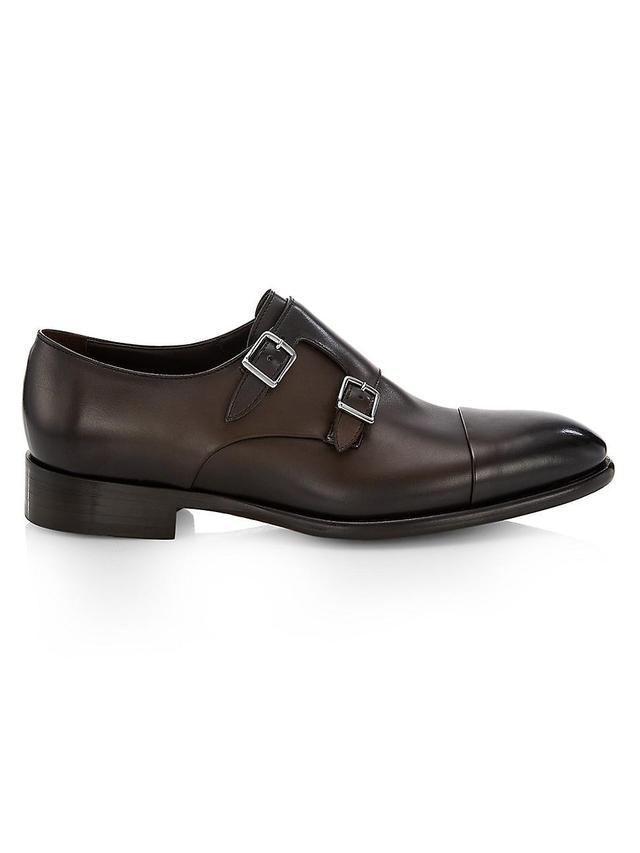 Mens Leather Double Monk Strap Shoes Product Image