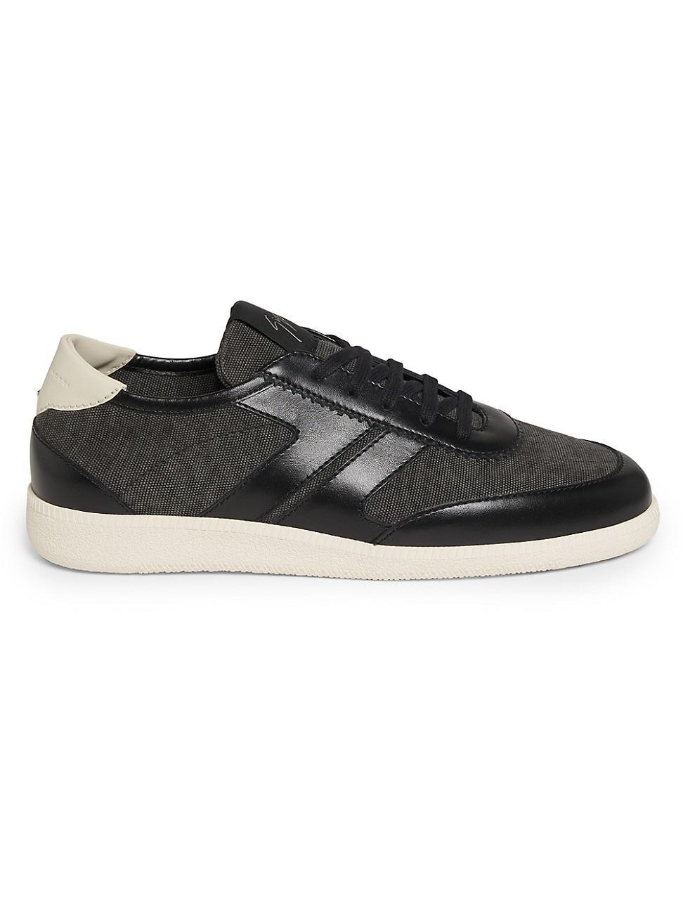 Mens Canvas-Leather Low-Top Sneakers Product Image