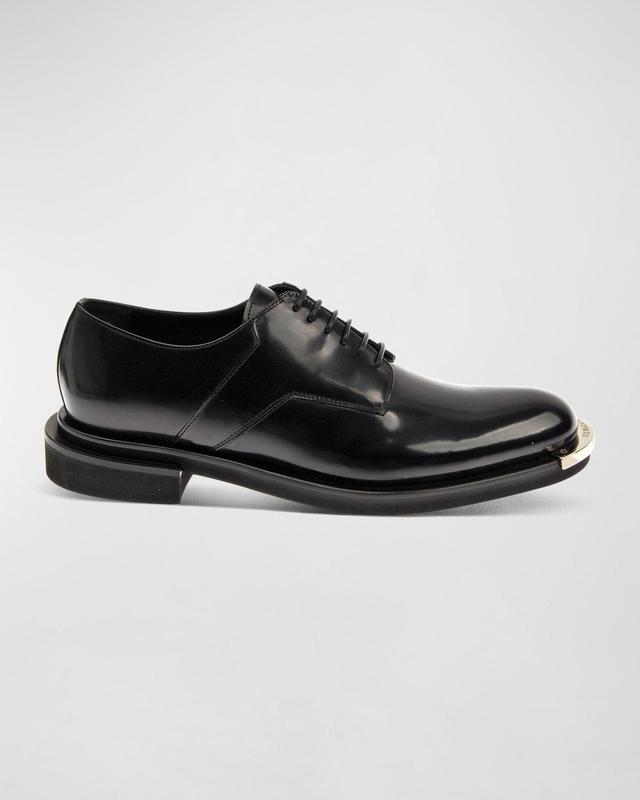 Les Hommes Men's Metal Tip Leather Derby Shoes - Size: 45 EU (12D US) - BLACK Product Image