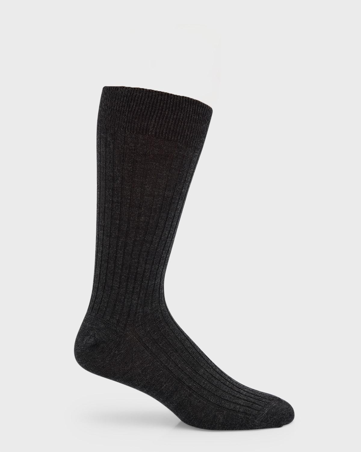 Mens 3-Pack Ribbed Crew Socks Product Image