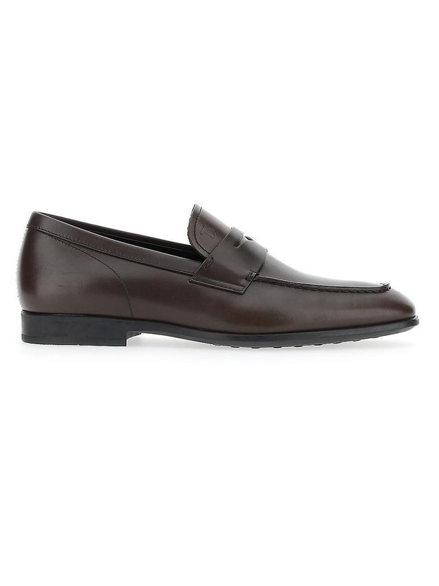 Mens Smooth Leather Penny Loafers Product Image