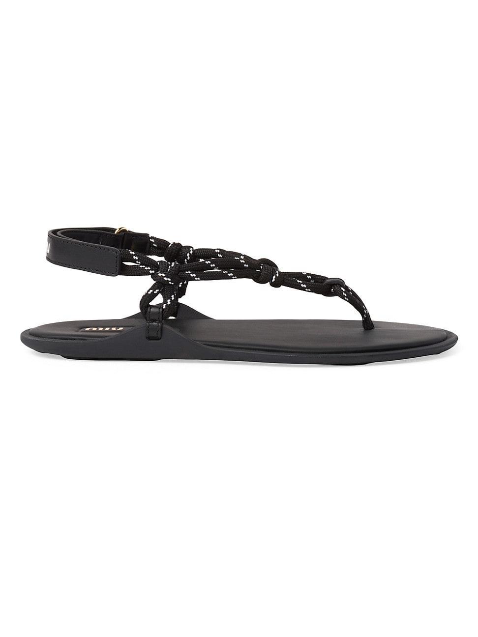 Womens T-Strap Rope Sandals Product Image