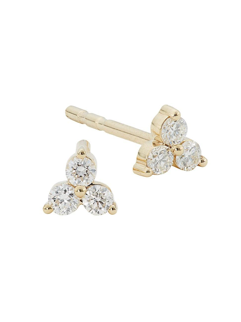 Womens 14K Yellow Gold & 0.15 TCW Diamond Stud Earrings - Yellow - Yellow Product Image