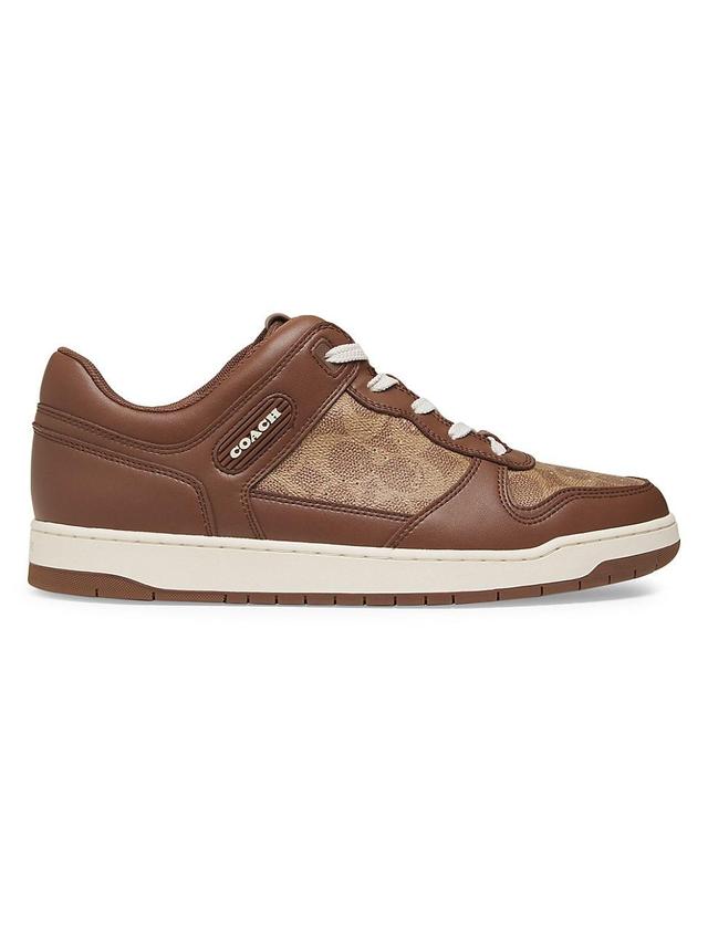 Mens Signature Leather Monogrammed Sneakers Product Image