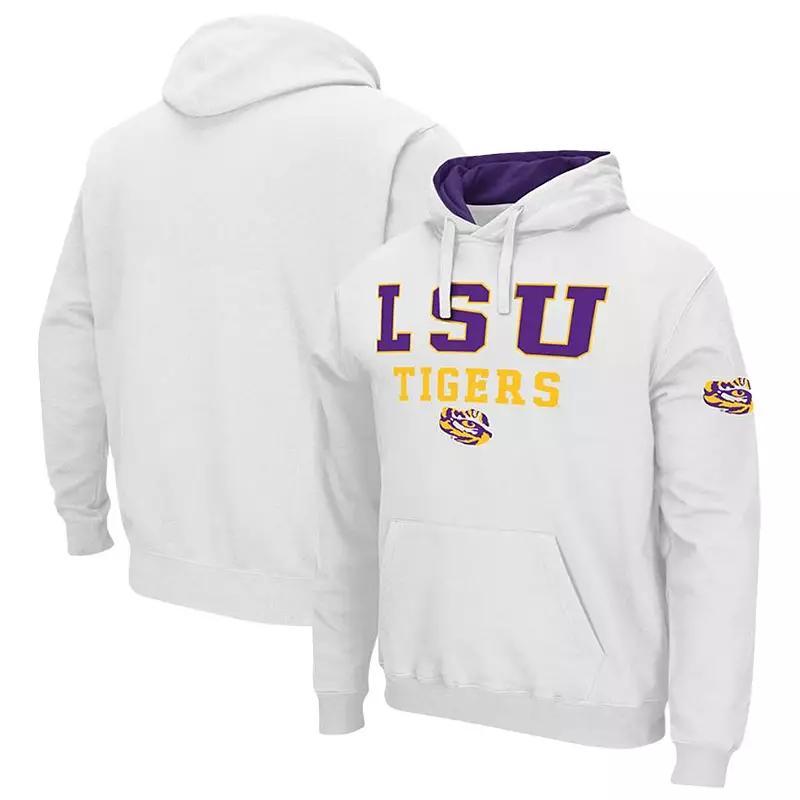 Mens Colosseum White LSU Tigers Sunrise Pullover Hoodie Product Image