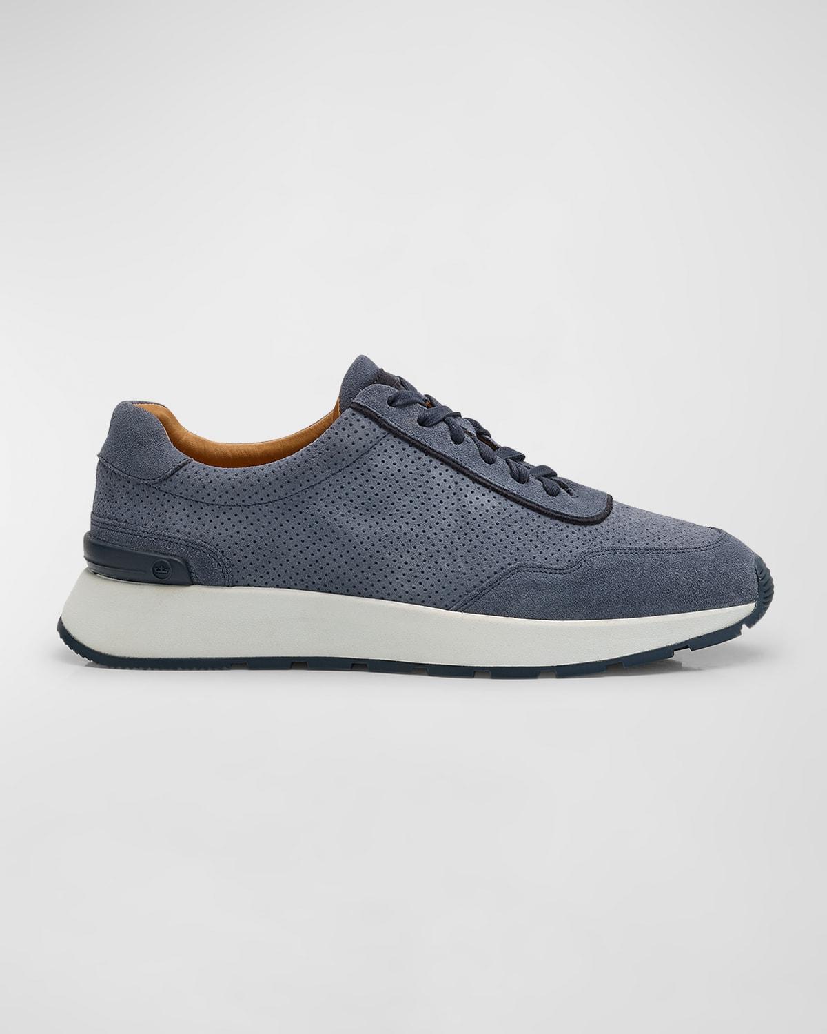 Mens Wayfare Perforated Suede Runner Sneakers Product Image