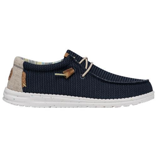 HEYDUDE Mens Wally Stretch - Shoes Navy/Tan/White Product Image