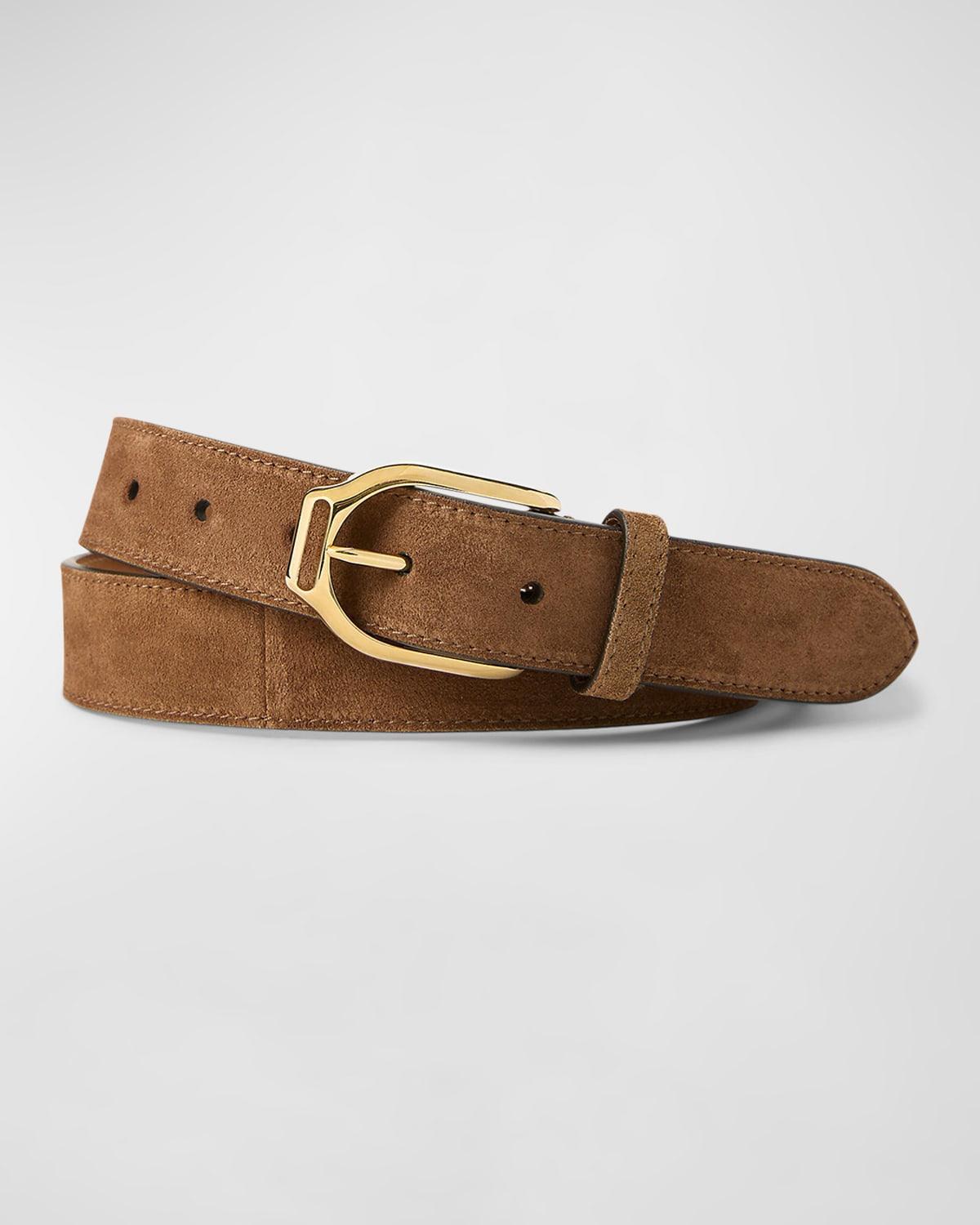 Men's Welington Stirrup-Buckle Suede Belt Product Image