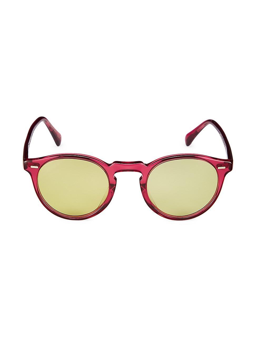 Vintage-Inspired Acetate Round Sunglasses Product Image