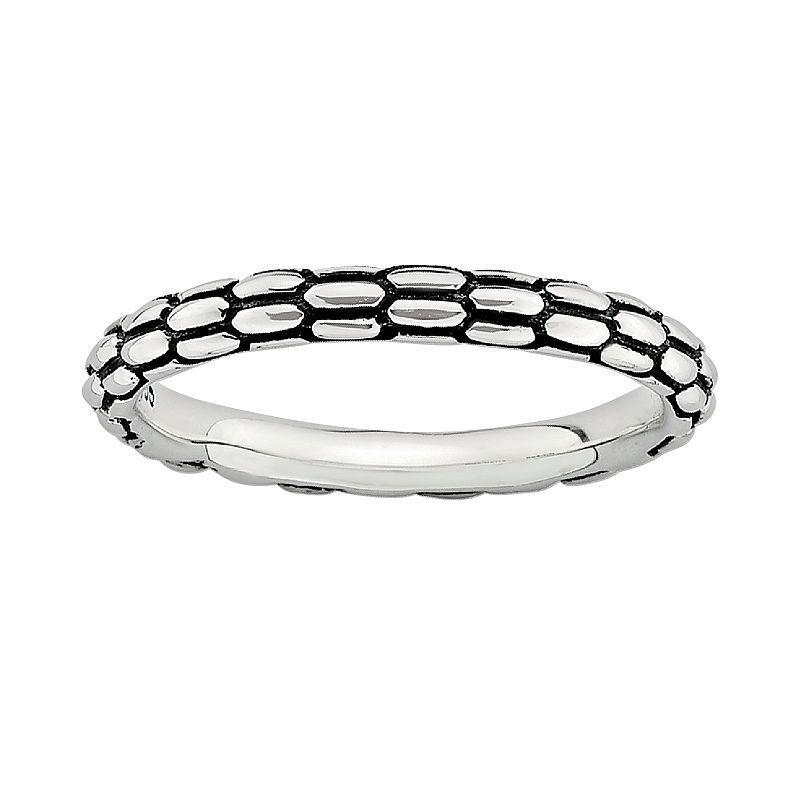 Stacks & Stones Sterling Silver Textured Stack Ring, Womens Product Image