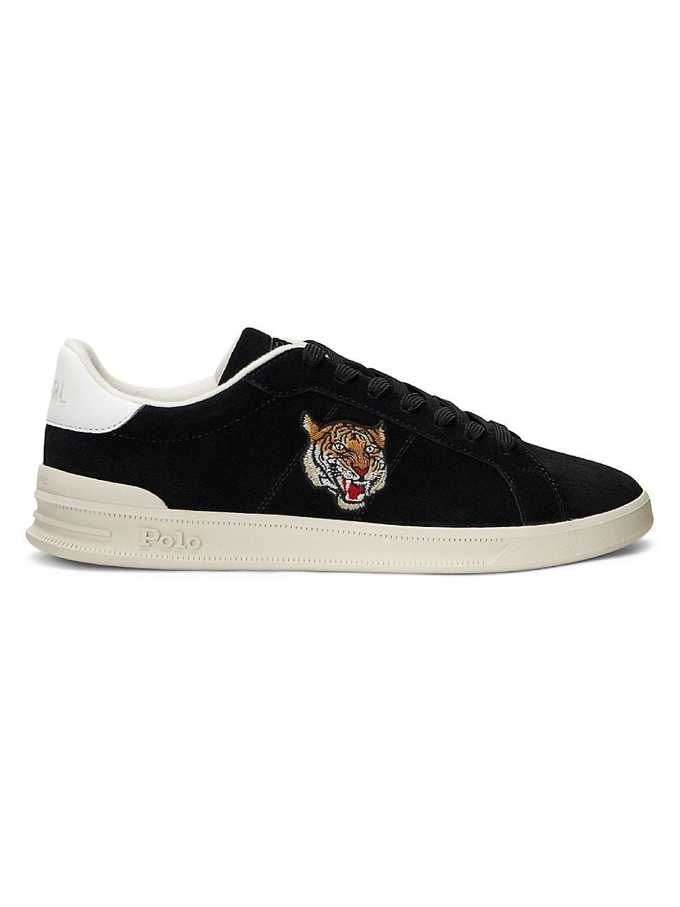 Polo Ralph Lauren Mens Heritage Court Ii Tiger Suede Sneaker - Black Product Image