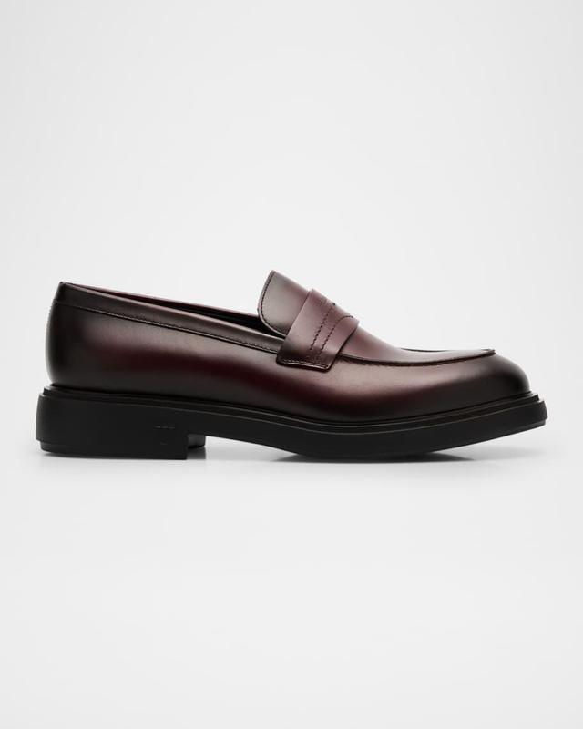 Men's Caligola Leather Penny Loafers Product Image