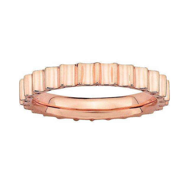 Stacks & Stones 18k Rose Gold Over Silver Beveled Stack Ring, Womens Pink Product Image