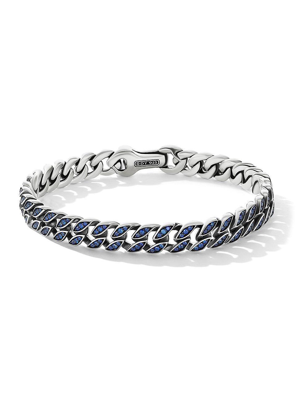 Mens Curb Chain Bracelet in Sterling Silver Product Image