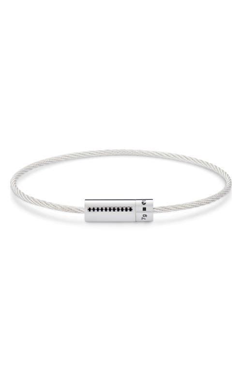 le gramme Mens 7G Polished Sterling Silver & Diamond Cable Bracelet Product Image